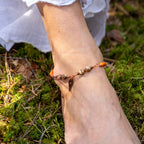 Zebra Jasper & Sea Sediment Jasper Anklet in Copper