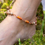 Zebra Jasper & Sea Sediment Jasper Anklet in Copper