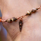 Zebra Jasper & Sea Sediment Jasper Anklet in Copper