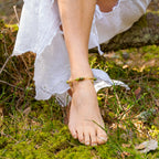 Chrysoprase Anklet in Brass with Charm