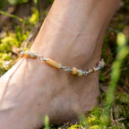 Lace Agate & Picture Jasper Anklet in Stainless Steel