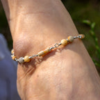 Lace Agate & Picture Jasper Anklet in Stainless Steel