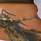 Aventurine Belly Chain in Stainless Steel