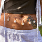 Cowrie Shell Belly Chain with Beads in Stainless Steel
