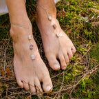 Rhodonite Barefoot Sandals in Stainless Steel