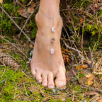 Rhodonite Barefoot Sandals in Stainless Steel