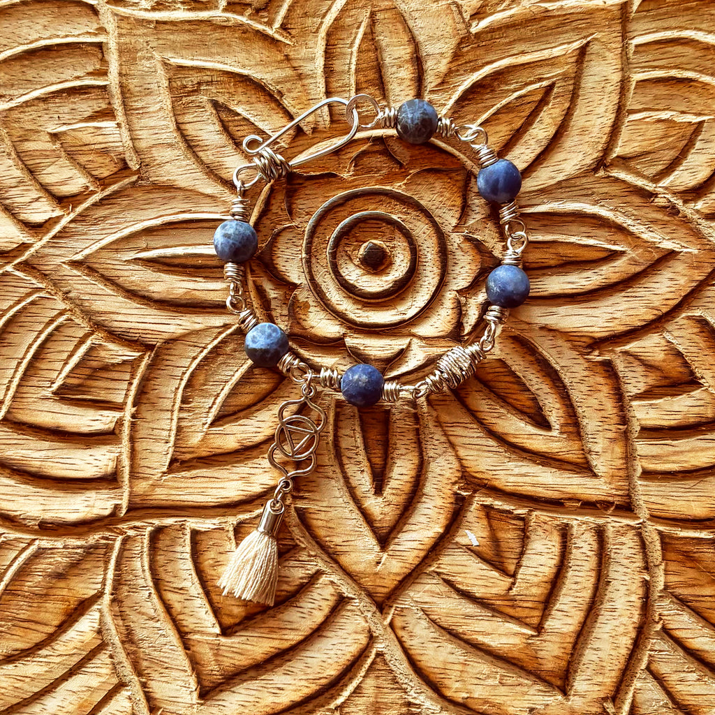 Third Eye Chakra Bracelet – Ajna in Stainless Steel with Blue Sodalite