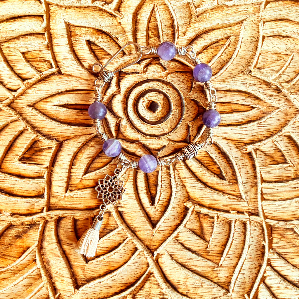 Crown Chakra Bracelet – Sahasrara in Stainless Steel with Amethyst