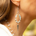 Sea Sediment Jasper Charm Earrings in Stainless Steel