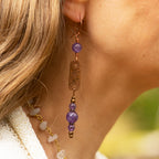 Amethyst Drop Earrings in Copper