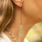 Prehnite Drop Earrings in Copper