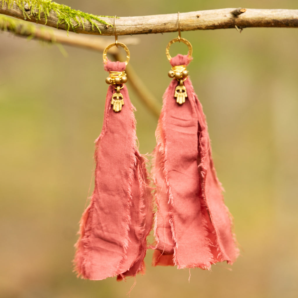 Fabric Flow Earrings in Brass