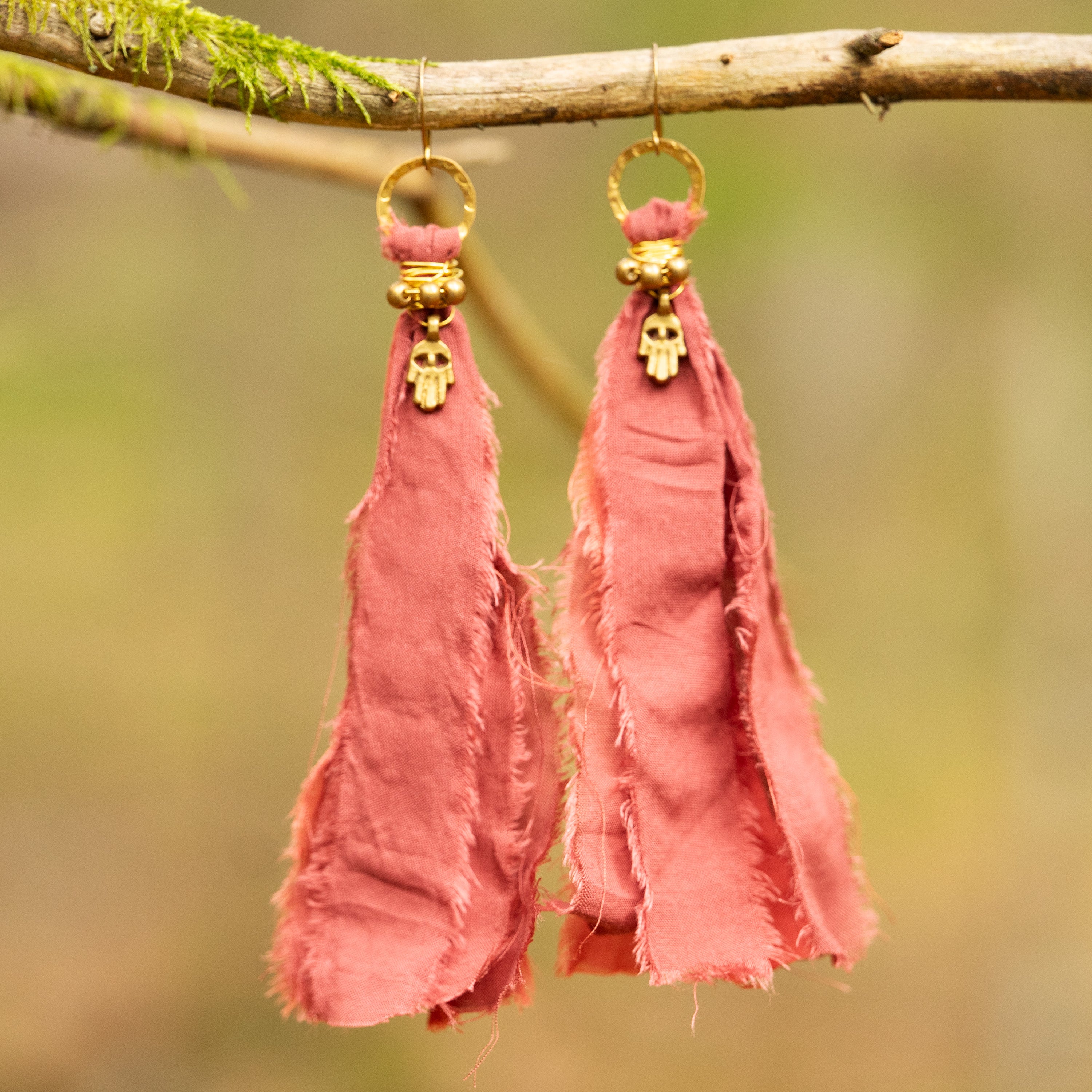 Fabric Flow Earrings in Brass