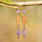 Amethyst Drop Earrings in Copper