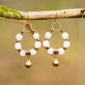 Rose Quartz Earrings in Bronze
