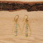 Prehnite Flow Earrings in Brass