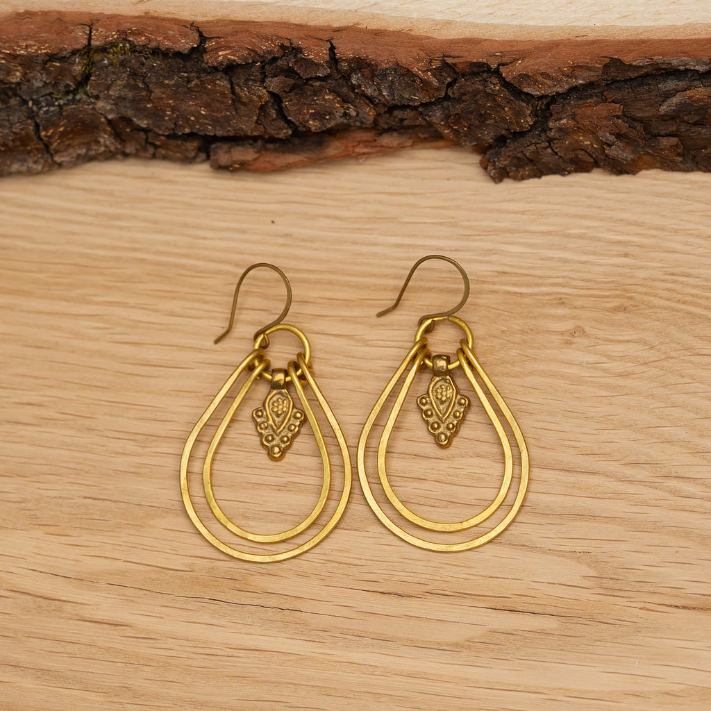 Drop Earrings in Brass