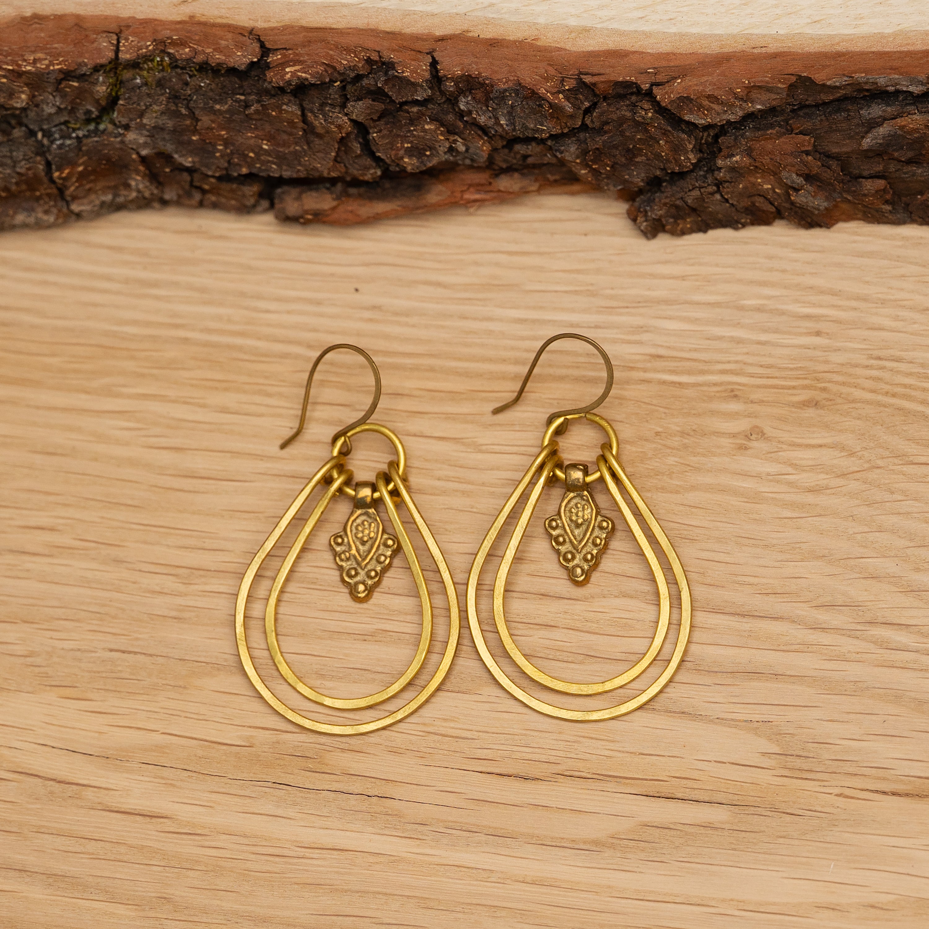 Drop Earrings in Brass