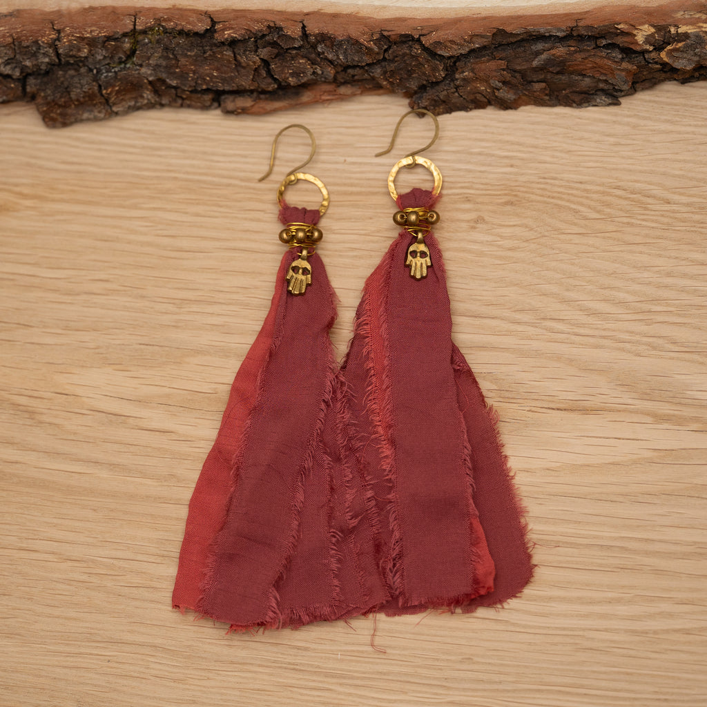 Fabric Flow Earrings in Brass