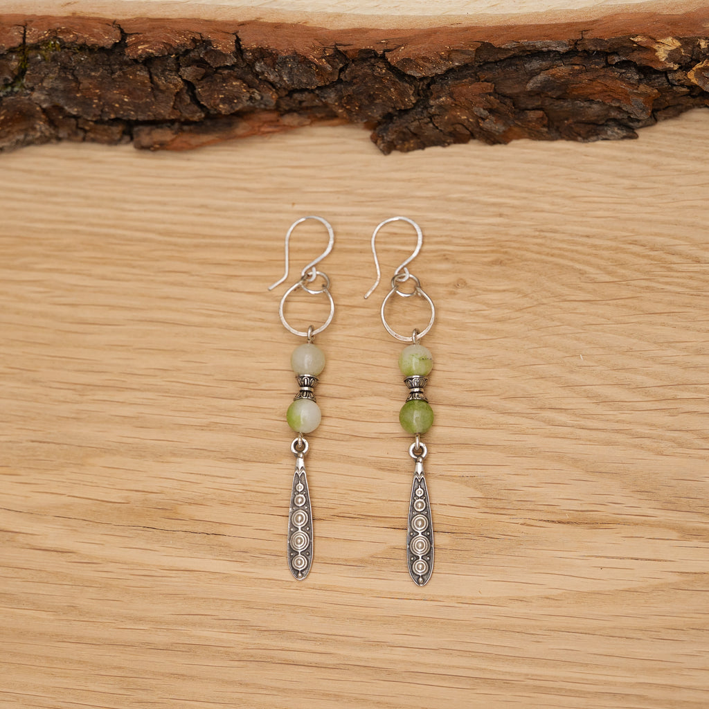 Peridot Drop Earrings in Stainless Steel
