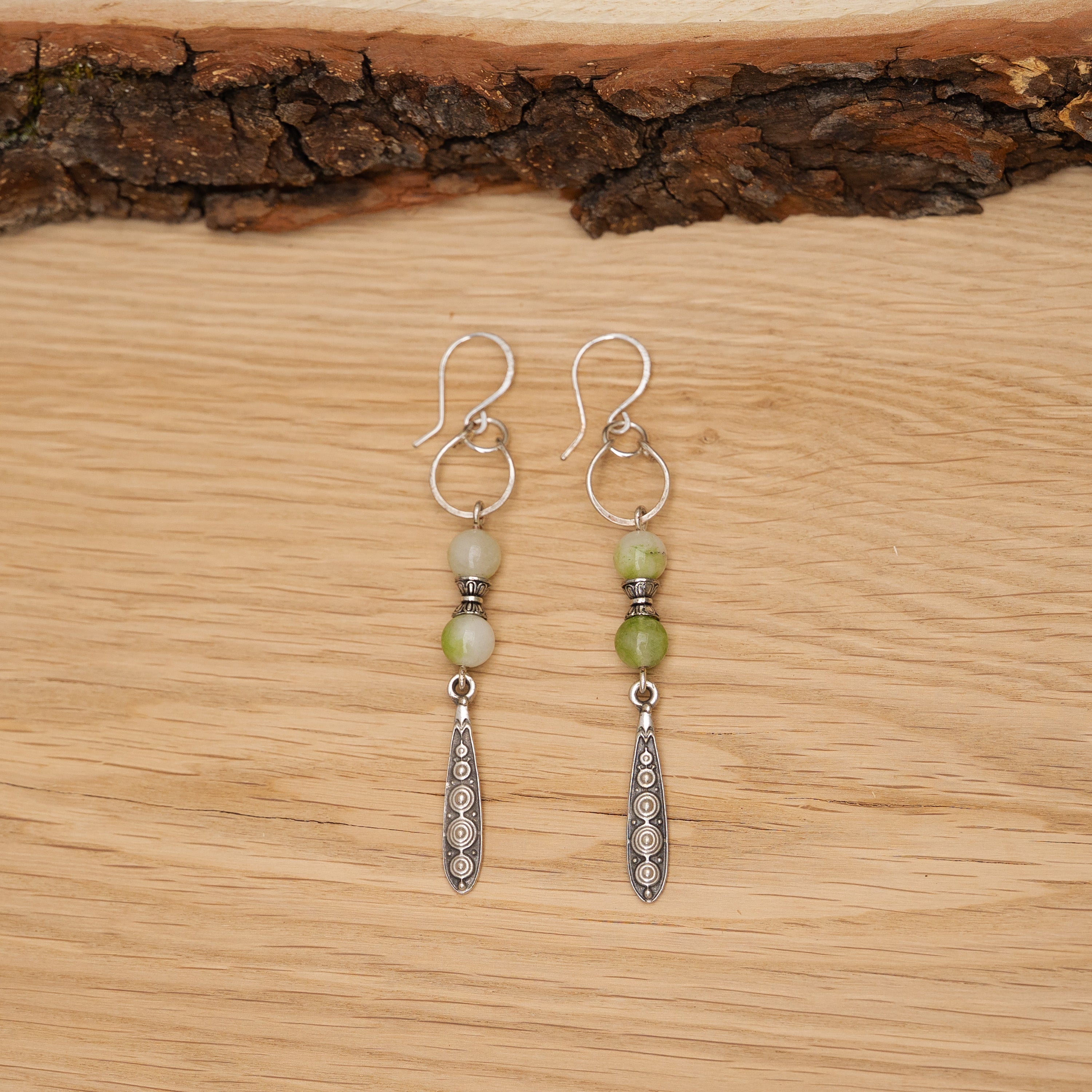 Peridot Drop Earrings in Stainless Steel