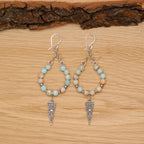 Sea Sediment Jasper Charm Earrings in Stainless Steel