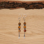 Wood Jasper Earrings in Stainless Steel