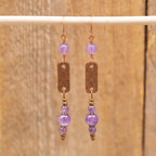 Amethyst Drop Earrings in Copper