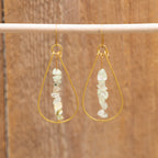 Prehnite Flow Earrings in Brass