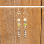 Peridot Drop Earrings in Stainless Steel