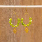 Peridot Protection Earrings in Brass