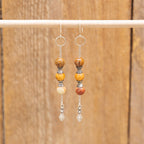 Wood Jasper Earrings in Stainless Steel
