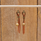 Suede Fringe Earrings in Bronze