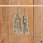 Fabric Fringe Earrings in Bronze