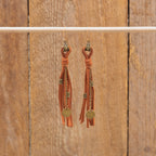 Suede Leather Tassel Earrings in Bronze