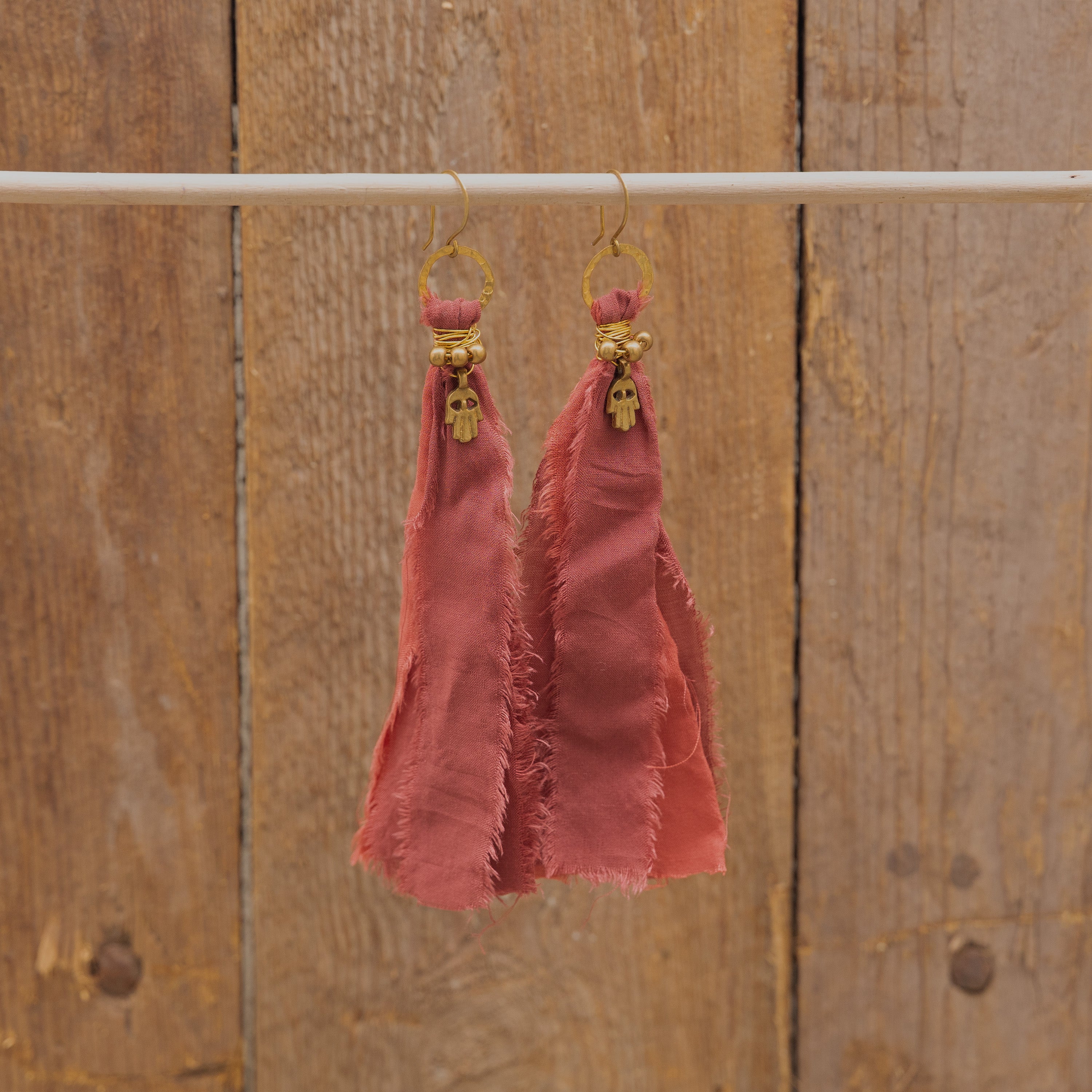 Fabric Flow Earrings in Brass