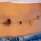 Chrysoprase Belly Chain in Gold-Filled Stainless Steel & Brass