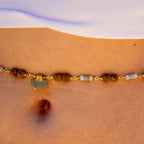 Elephant Skin Jasper & Amazonite Belly Chain in Gold-Filled Stainless Steel & Brass