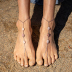 Rhodonite Barefoot Sandals in Stainless Steel