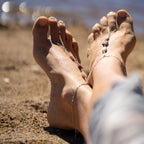 Rhodonite Barefoot Sandals in Stainless Steel