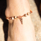 Zebra Jasper & Sea Sediment Jasper Anklet in Copper