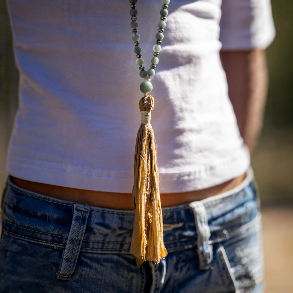 Winter Moss Mala Necklace