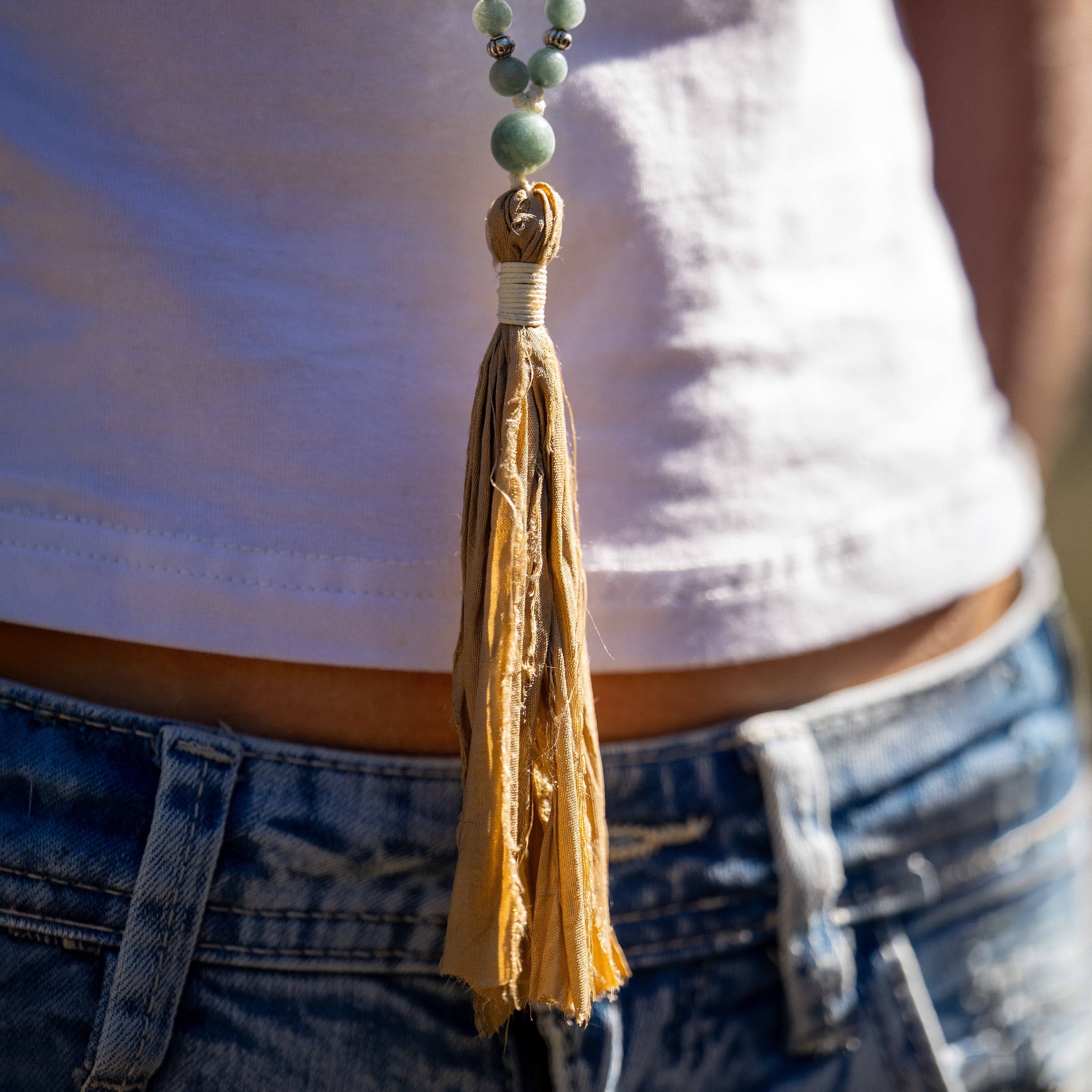 Winter Moss Mala Necklace