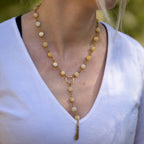 Bohemian Necklace with Yellow Calcite & Brass