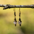 Rose Quartz Earrings in Bronze