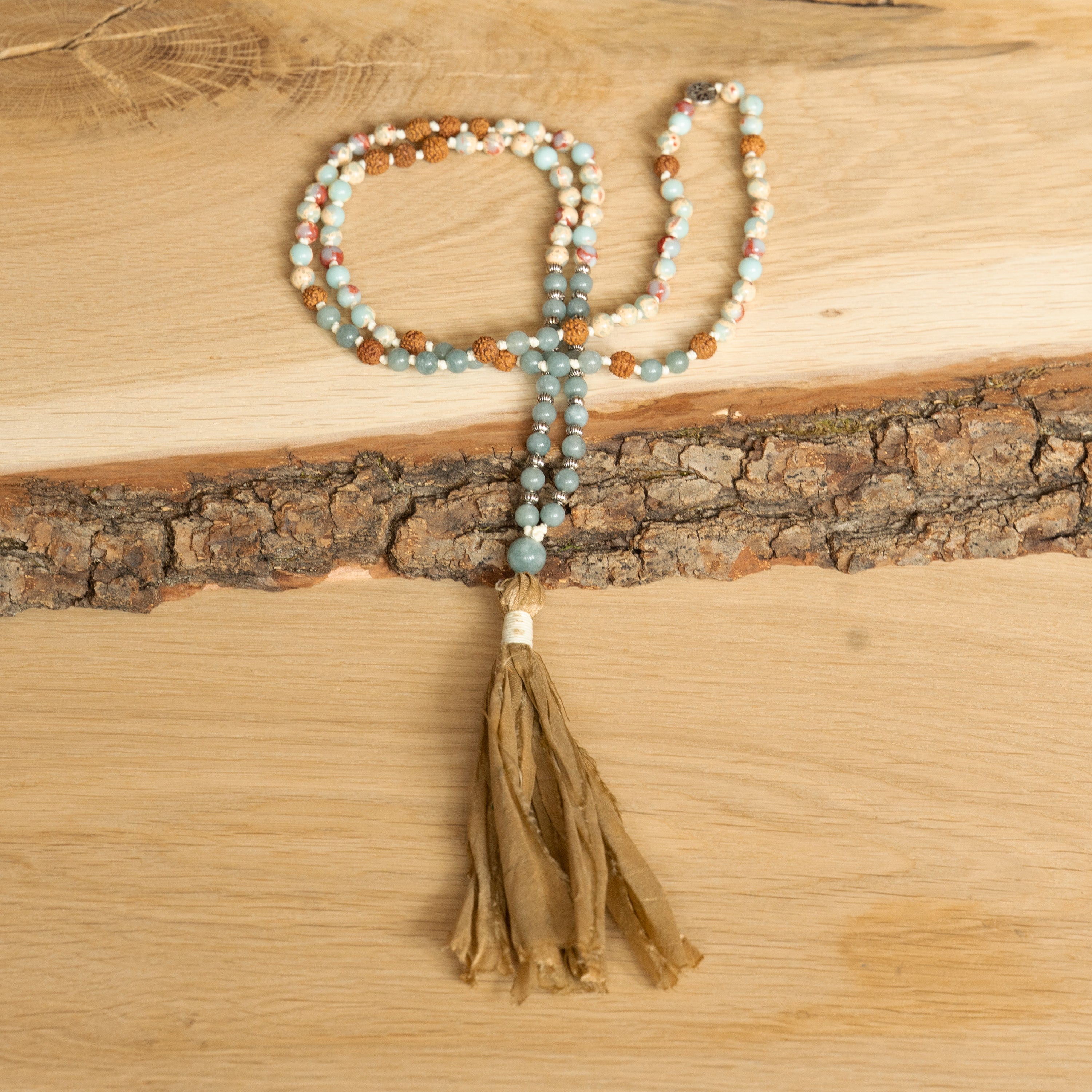 Winter Moss Mala Necklace