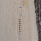 Landscape Jasper Hand Chain with Charm in Stainless Steel