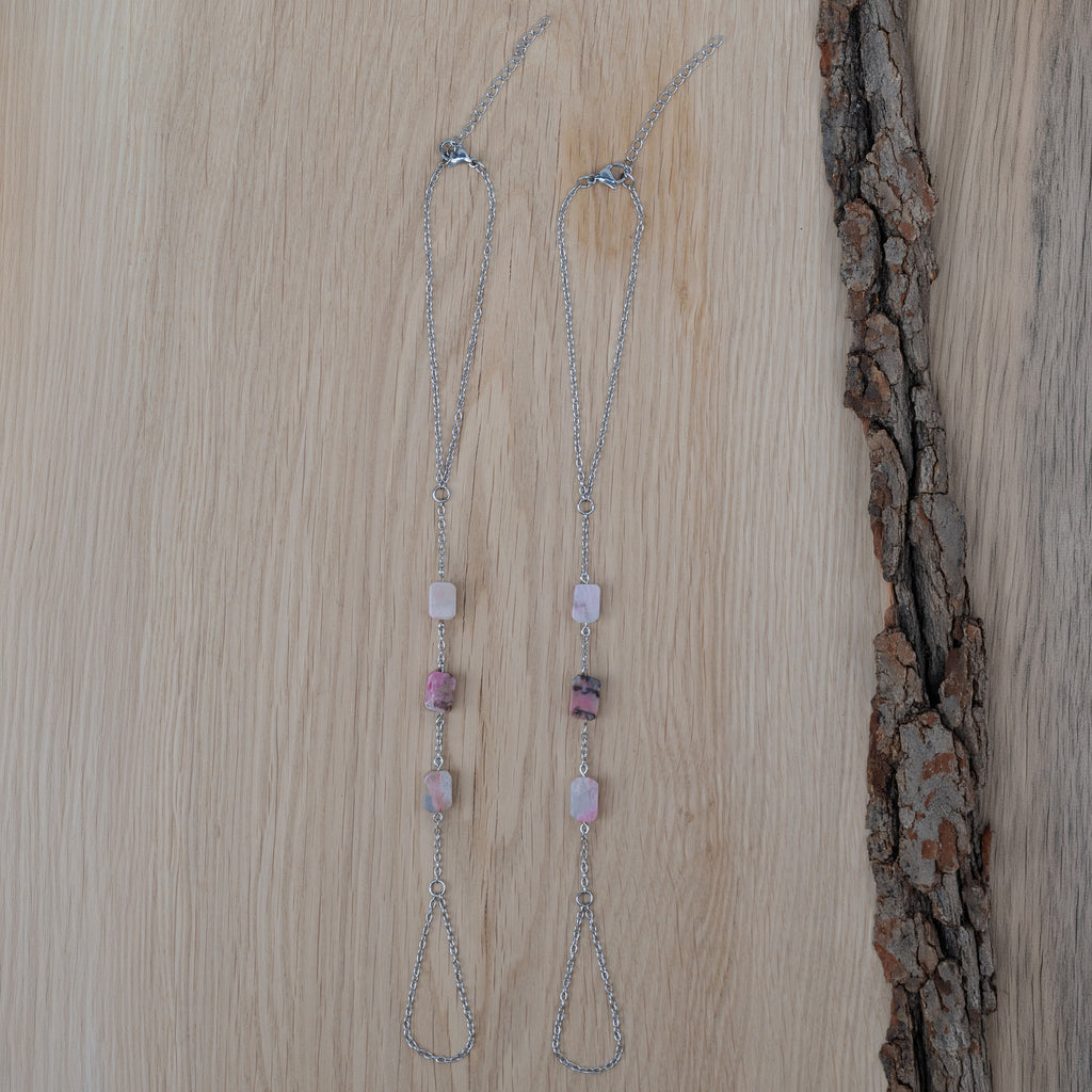 Rhodonite Barefoot Sandals in Stainless Steel