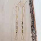 Matte Tiger’s Eye Barefoot Sandals in Goldfilled Stainless Steel
