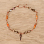 Zebra Jasper & Sea Sediment Jasper Anklet in Copper